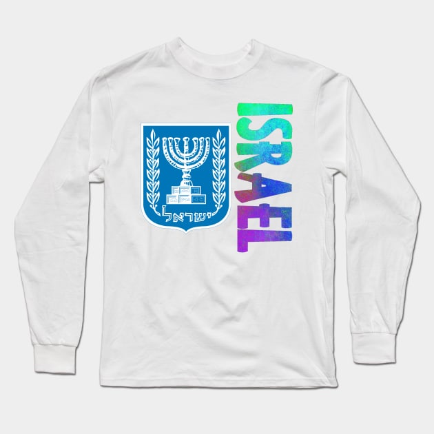 Israel Coat of Arms Design Long Sleeve T-Shirt by Naves